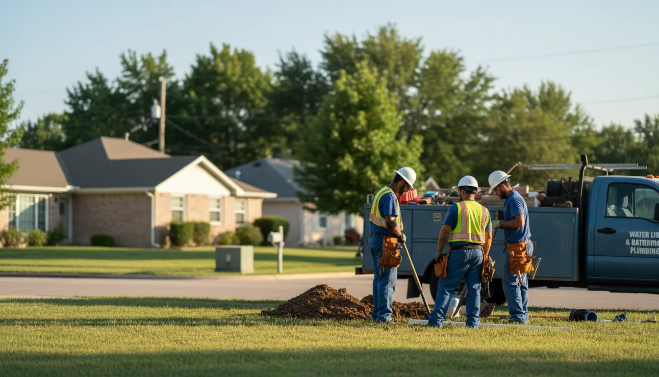 Residential water line and bathroom plumbing service in Cary, IL